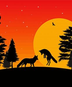 Fox Silhouette paint by numbers