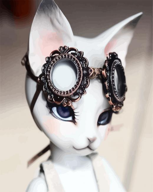 Gorgeous Cat Steampunk paint by number