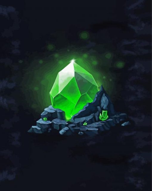 Green Crystal Illustration paint by number