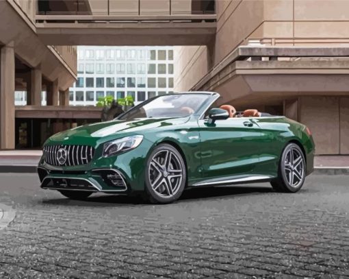 Green Mercedes AMG S63 paint by numbers