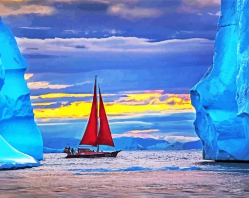 Greenland Sailboat paint by number
