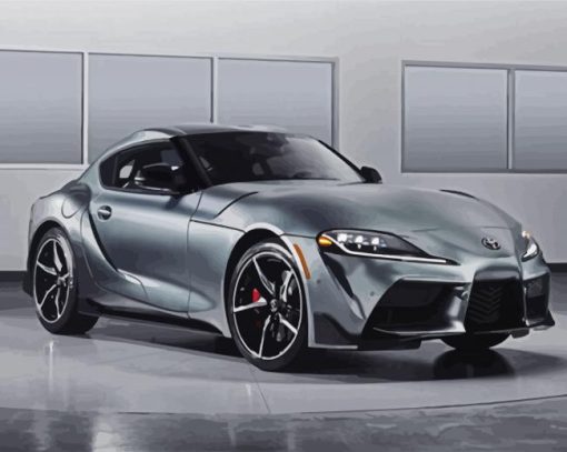 Grey Supra Sport Car paint by number