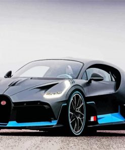 Grey Bugatti Divo paint by numbers