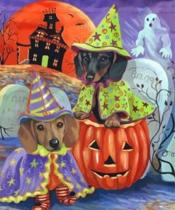 Halloween dogs paint by number