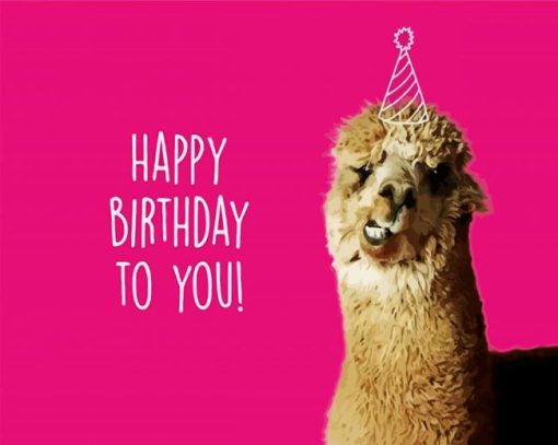 Happy Birthday Llama paint by number