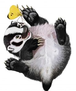 Happy European Badger paint by number