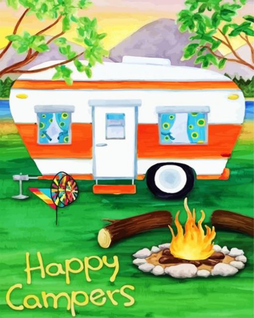 Happy Camping paint by numbers