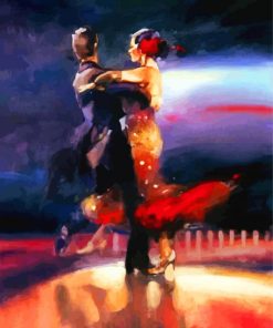 Impressionist Couple Dancers paint by number