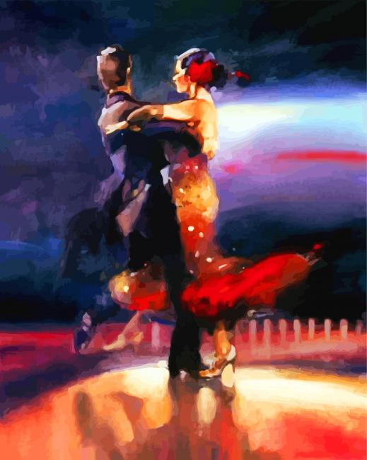 Impressionist Couple Dancers paint by number