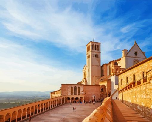 Italy Basilica Of San Francesco d'Assisi paint by number