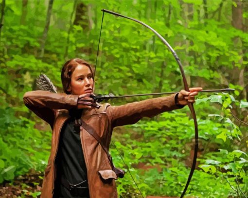 Katniss Everdeen Hunger Games Film paint by number