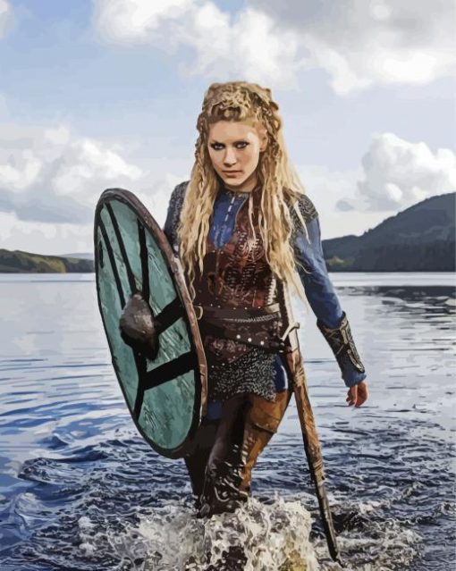 Lagertha Vikings Shield paint by numbers