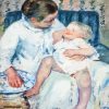 Mary Cassatt Mother About To Wash Her Sleepy Child paint by number