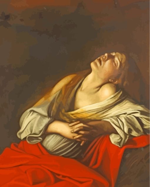 Mary Magdalen In Ecstasy Caravaggio paint by numbers