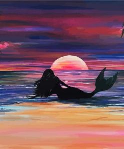 Mermaid Silhouette paint by numbers