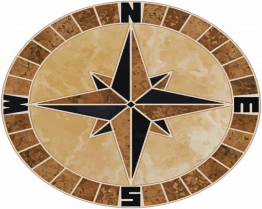 Mosaic Compass paint by numbers