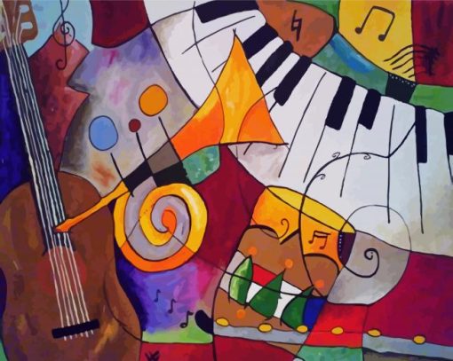 Music Cubism paint by number