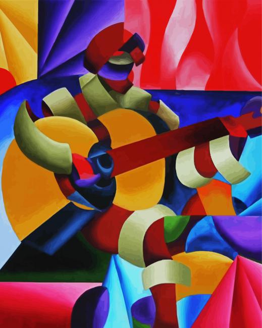 Musician Cubism paint by numbers