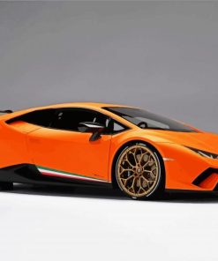 Orange Lamborghini Huracan paint by number