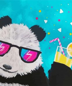 Panda Wearing Sunglasses paint by numbers