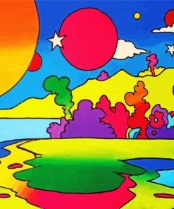 Peaceful Trippy Landscape paint by number