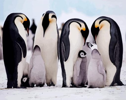 Penguins Family paint by numbers