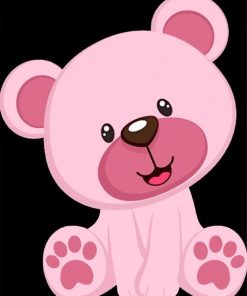Pink Teddy Bear paint by number