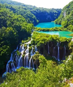 Plitvice Lakes paint by number