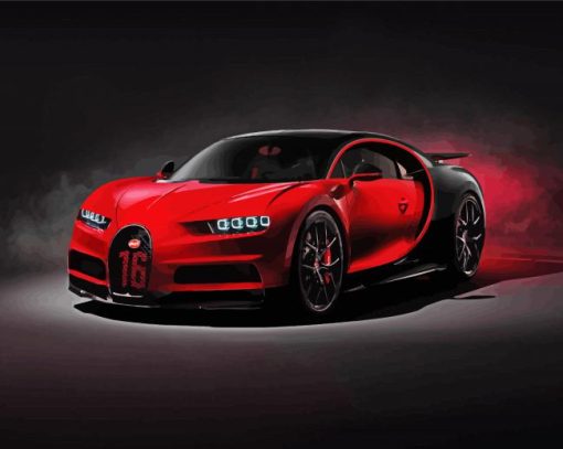 Red Bugatti paint by numbers
