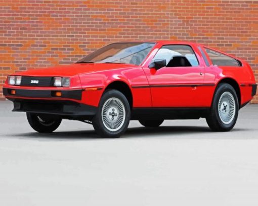 Red Delorean paint by number