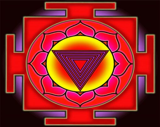 Red Yantra paint by numbers