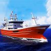 Red Trawler paint by number