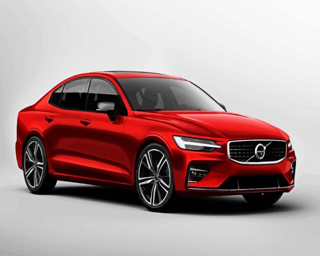 Red Volvo Sport Car paint by numbers
