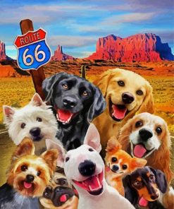 Route 66 Dog paint by number