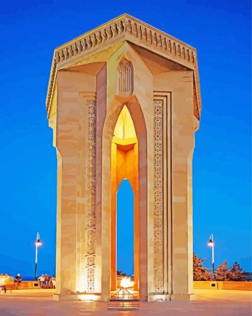 Shahidlar Monument In Baku paint by number