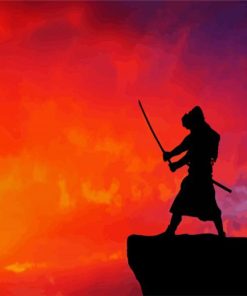 Samurai Silhouette paint by numbers