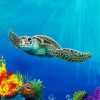 Sea Turtle In The Occean paint by numbers