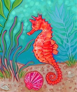 Seahorse Under Sea paint by numbers