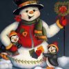 Snow Man And Penguin paint by numbers
