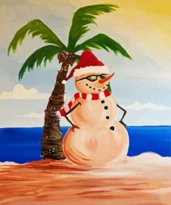 Snowman Enjoying The Summer paint by number