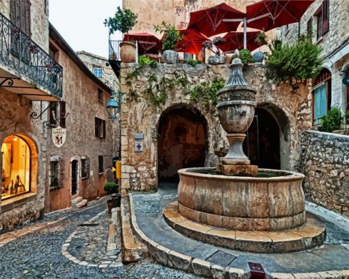 St Paul De Vence France Fountain paint by numbers