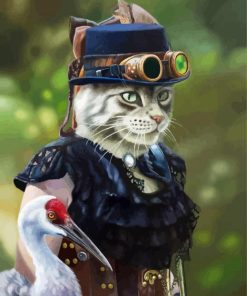 Steampunk Cat paint by numbers