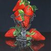 Strawberries Fruit In Glass paint by numbers