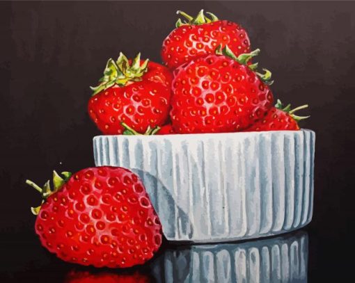 Strawberries Fruit paint by numbers