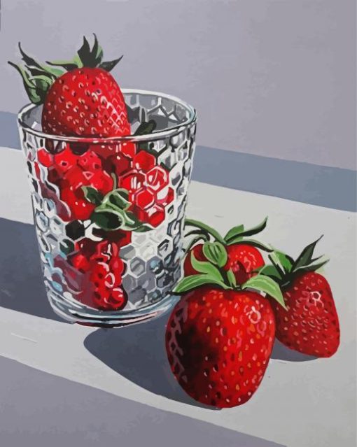 Strawberries In Glass paint by numbers