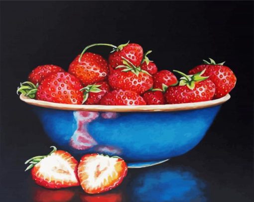 Strawberry In Bowl paint by numbers