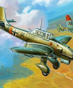 Stuka Plane War paint by number