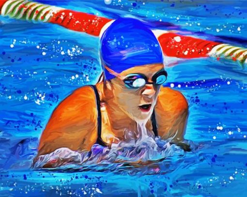 Swimmer Lady paint by number