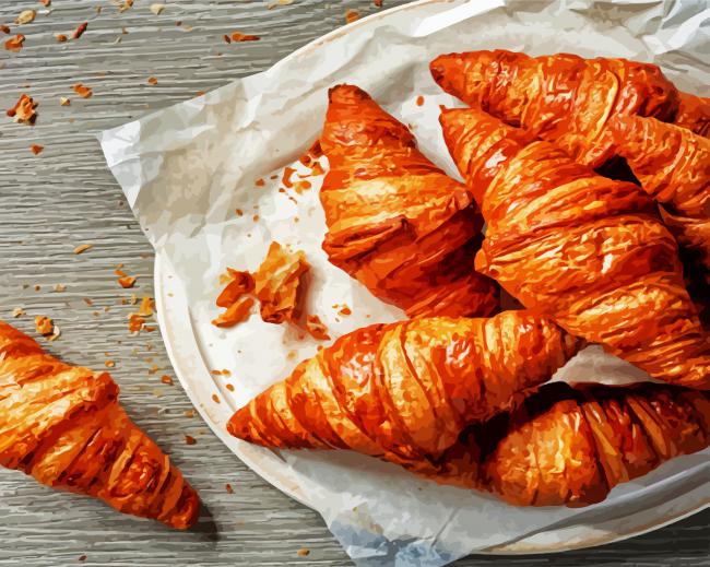 Tasty Croissants paint by number