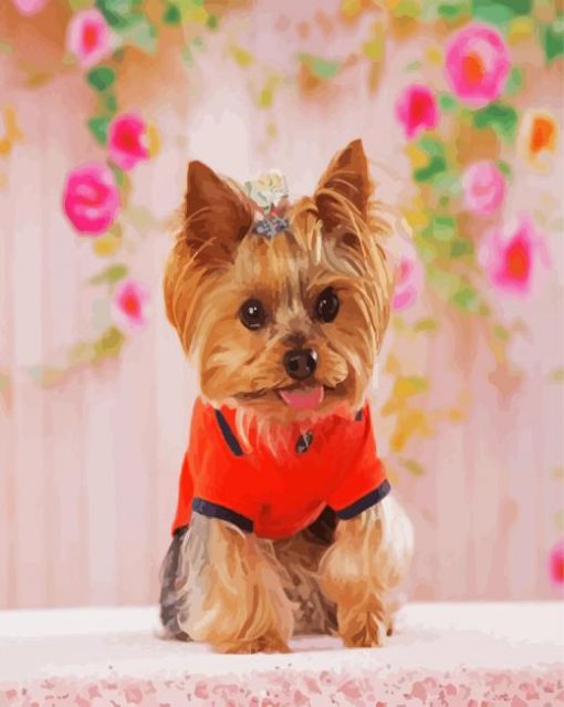 Teacup Yorkie Puppy paint by numbers